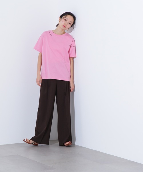 N.(N. Natural Beauty Basic)(エヌエヌナチュラルビューティーベーシック)の「ロゴ刺繍カットソー(Tシャツ/カットソー・レディース・ピンク/オフホワイト/チャコールグレー・MEDIUM)」の22枚目の写真