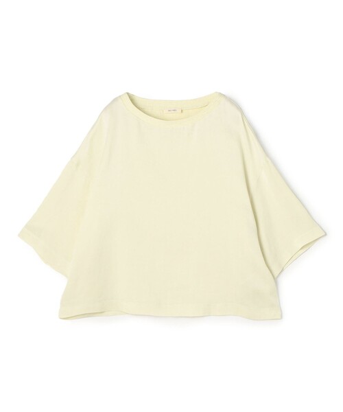DES PRES(デ・プレ)の「ソフトサテン ビッグTシャツブラウス(シャツ/ブラウス・レディース・ホワイト/ライトイエロー/ブラック/ダークブラウン/キャメル・FREE)」の4枚目の写真