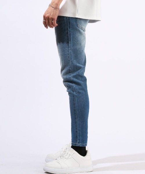 LUXSTYLE(ラグスタイル)の「アンクルスキニーデニムパンツ(デニムパンツ・メンズ・ブルー/インディゴブルー・L/M/S/XL)」の4枚目の写真
