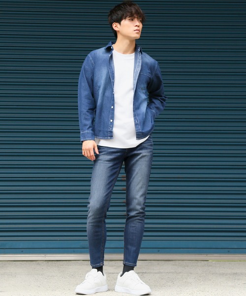 LUXSTYLE(ラグスタイル)の「アンクルスキニーデニムパンツ(デニムパンツ・メンズ・ブルー/インディゴブルー・L/M/S/XL)」の6枚目の写真