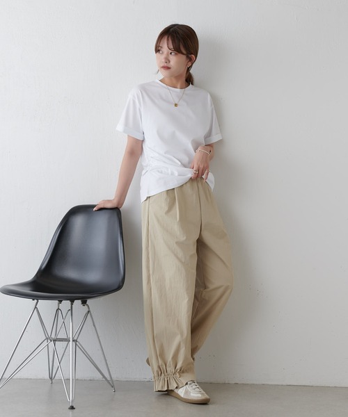 Lui's（ルイス）の「袖ロール半袖Tシャツ（Tシャツ/カットソー・レディース・ブラック/ホワイト/ライトグレー/ミント・FREE）」の18枚目の写真