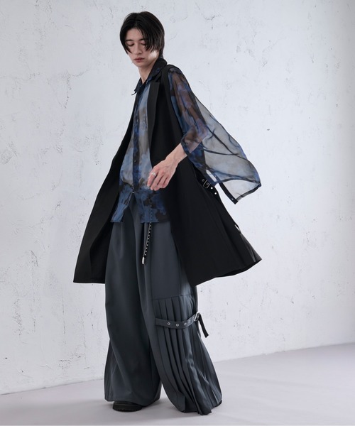 Ellno Loset（エルノロゼット）の「サイドプリーツロングジレ（ベスト・メンズ・ブラック・MEDIUM/LARGE）」の16枚目の写真