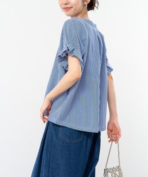 ANNA LUNA(アンナルナ)の「【ANNA LUNA】パールボタン × 袖タック が 上品映え の 旬ブラウス(シャツ/ブラウス・レディース・ブラック/オフホワイト/ブルー・MEDIUM)」の17枚目の写真