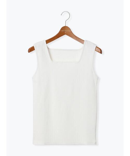 Lugnoncure(ルノンキュール)の「テレコスクエアネックタンクトップ(タンクトップ・レディース・オフホワイト/ベージュ/ブラック・F)」の12枚目の写真