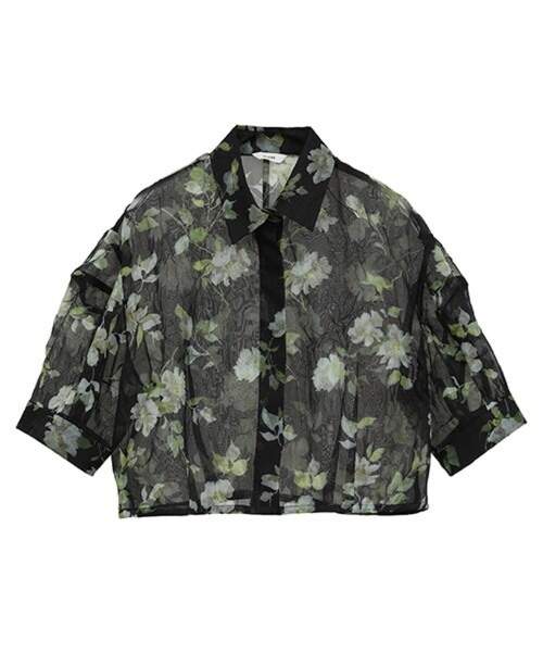 満点の SHEER CLANE/クラネ FLOWER SHIRT/シアーフラワー SLEEVE SHORT トップス