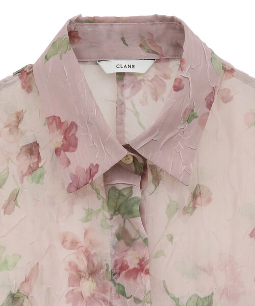 CLANE/クラネ SHEER FLOWER SHORT SLEEVE SHIRT/シアーフラワー