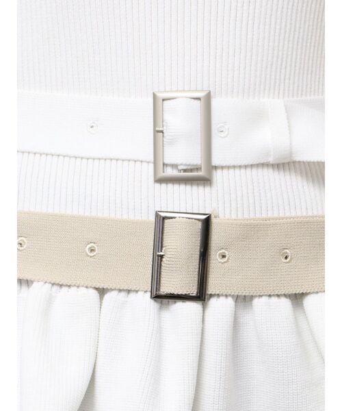 EATME（イートミー）の「ダブルベルトオフショルニットワンピース（ワンピース・レディース・アイボリー/ブラック/グレー・FREE）」の5枚目の写真