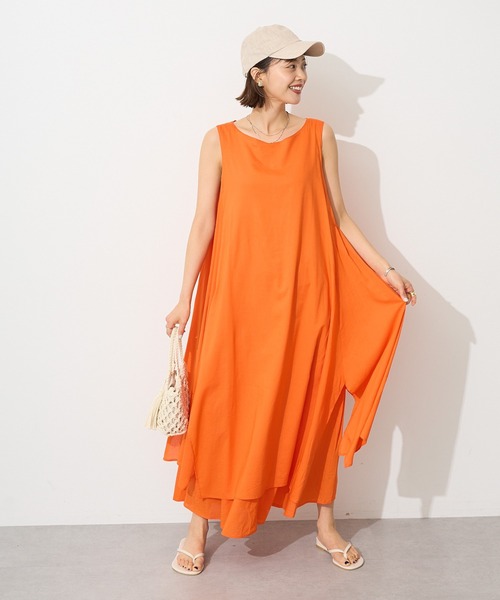 CRAFT STANDARD BOUTIQUE（クラフトスタンダードブティック）の「インド綿混フレアワンピース◆（ワンピース・レディース・ブルー/オレンジ・FREE）」の10枚目の写真