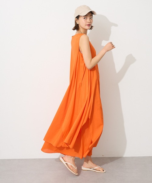 CRAFT STANDARD BOUTIQUE（クラフトスタンダードブティック）の「インド綿混フレアワンピース◆（ワンピース・レディース・ブルー/オレンジ・FREE）」の12枚目の写真