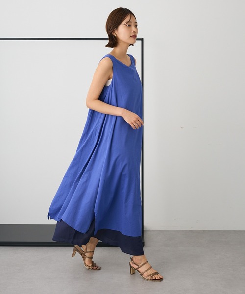 CRAFT STANDARD BOUTIQUE（クラフトスタンダードブティック）の「インド綿混フレアワンピース◆（ワンピース・レディース・ブルー/オレンジ・FREE）」の5枚目の写真