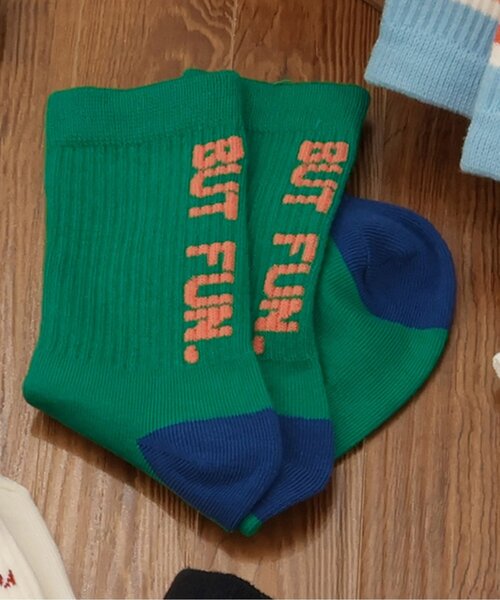 BREEZE(ブリーズ)の「ライン・ロゴソックス(ソックス/靴下・キッズ・イエロー/パープル/グリーン/レインボー/アイボリー・15 /18/21)」の2枚目の写真