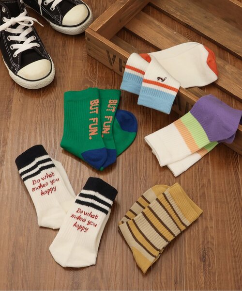 BREEZE(ブリーズ)の「ライン・ロゴソックス(ソックス/靴下・キッズ・イエロー/パープル/グリーン/レインボー/アイボリー・15 /18/21)」の6枚目の写真