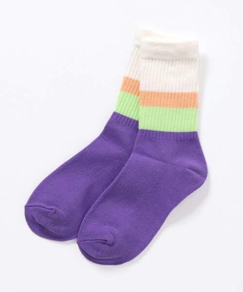BREEZE(ブリーズ)の「ライン・ロゴソックス(ソックス/靴下・キッズ・イエロー/パープル/グリーン/レインボー/アイボリー・15 /18/21)」の11枚目の写真