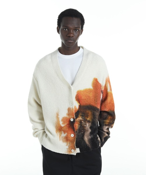 【タグ付】XL 新品 ワイスリー Y-3 y2k カモフラ モヘヤ混セーター Y-3 GRAPHIC KNIT CARDIGAN（ニット/セーター）｜Y-3