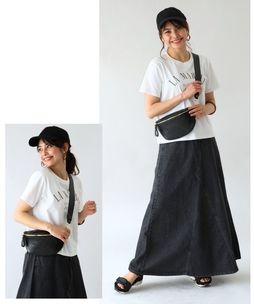 Ehre style(エーレスタイル)の「洗練された大人のロゴT迷子さんへ(Tシャツ/カットソー・レディース・アイボリー/ホワイト×ブラウン/ホワイト×ネイビー・FREE)」の13枚目の写真