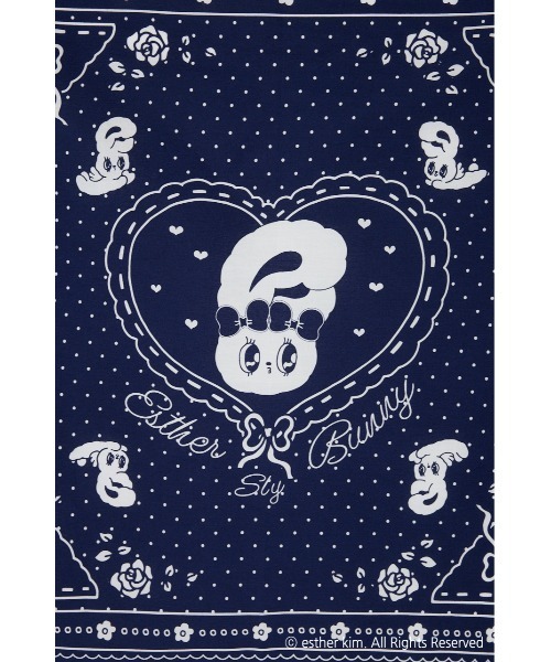 SLY（スライ）の「Esther Bunny x SLY BANDANNA エスターバニー スライ バンダナ（バンダナ/スカーフ・レディース・ネイビー・FREE）」の2枚目の写真