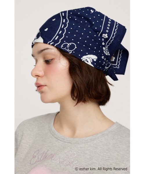 SLY（スライ）の「Esther Bunny x SLY BANDANNA エスターバニー スライ バンダナ（バンダナ/スカーフ・レディース・ネイビー・FREE）」の7枚目の写真