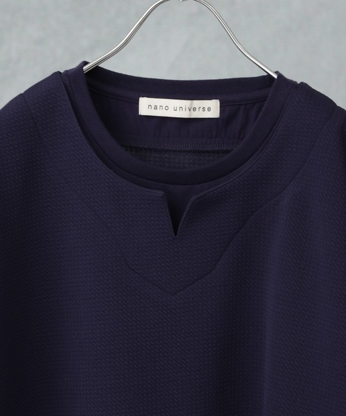 NANO universe(ナノユニバース)の「フェイクレイヤードキーネックTシャツ 半袖(Tシャツ/カットソー・メンズ・オレンジ/ネイビー/グレー系その他4・M/L)」の7枚目の写真