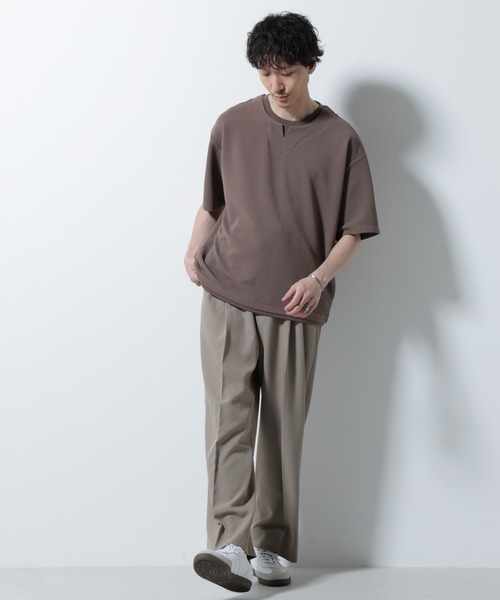 NANO universe(ナノユニバース)の「フェイクレイヤードキーネックTシャツ 半袖(Tシャツ/カットソー・メンズ・オレンジ/ネイビー/グレー系その他4・M/L)」の22枚目の写真