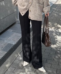 RANAN | すっきりシルエット！ジャージー素材ピンタックフレアパンツ(その他パンツ)