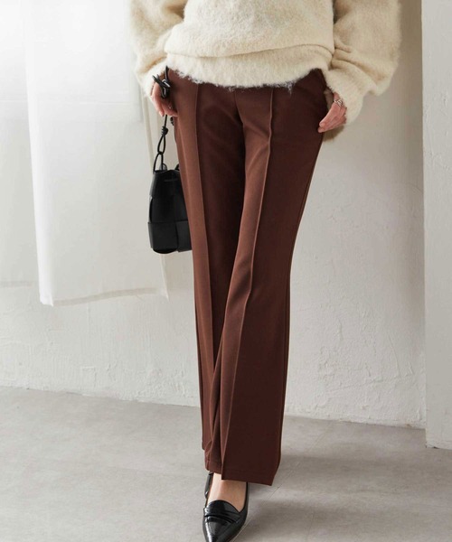 RANAN（ラナン）の「すっきりシルエット！ジャージー素材ピンタックフレアパンツ（その他パンツ・レディース・ブラック/アイボリー/ブラウン・S/M/L/LL）」の8枚目の写真