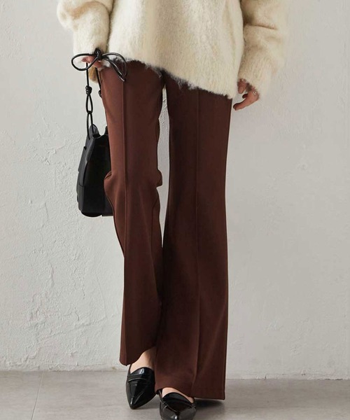 RANAN（ラナン）の「すっきりシルエット！ジャージー素材ピンタックフレアパンツ（その他パンツ・レディース・ブラック/アイボリー/ブラウン・S/M/L/LL）」の9枚目の写真