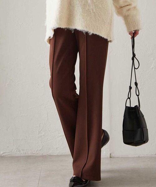 RANAN（ラナン）の「すっきりシルエット！ジャージー素材ピンタックフレアパンツ（その他パンツ・レディース・ブラック/アイボリー/ブラウン・S/M/L/LL）」の10枚目の写真