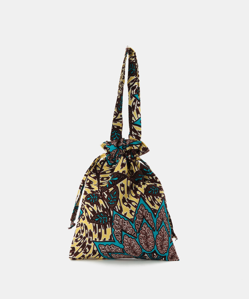 B.C STOCK（ベーセーストック）の「AFRICAN SQUARE/アフリカンスクエア パーニュ 巾着バッグ（ショルダーバッグ・レディース・レッド/グリーン/イエロー・FREE）」の8枚目の写真