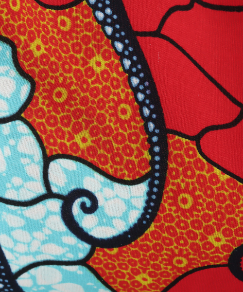 B.C STOCK（ベーセーストック）の「AFRICAN SQUARE/アフリカンスクエア パーニュ 巾着バッグ（ショルダーバッグ・レディース・レッド/グリーン/イエロー・FREE）」の4枚目の写真