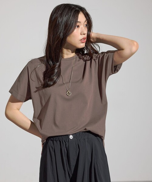 ANY（エニィ）の「エニィファンクションドルマンスリーブＴシャツ（Tシャツ/カットソー・レディース・ブラック系/オールドローズ系/ダークブラウン系/ネイビー系/グレー系/ホワイト系・F）」の20枚目の写真