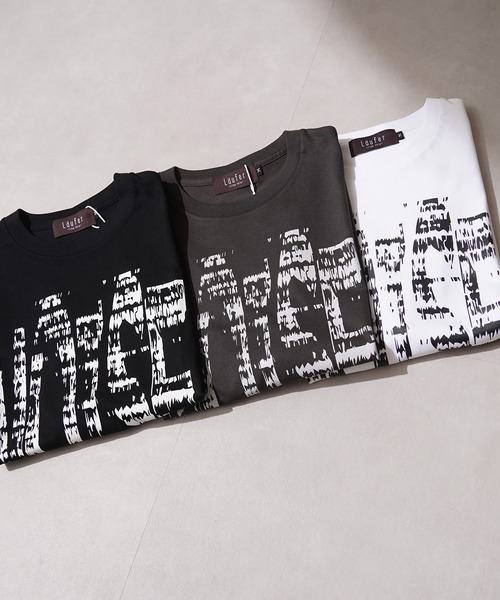 Laufer（ロイファー）の「【Laufer】 NOISE ロゴ コンパクトTシャツ / NOISE S/S Tee（Tシャツ/カットソー・メンズ・ホワイト/ブラック/スミクロ・M/L）」の4枚目の写真