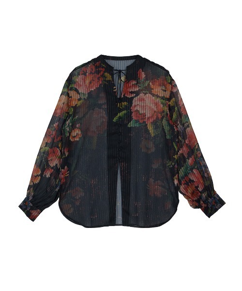 JACQUARD FLOWER PATTERN SHEER BLOUSE（シャツ/ブラウス