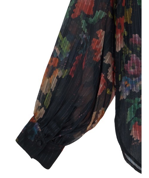 JACQUARD FLOWER PATTERN SHEER BLOUSE（シャツ/ブラウス
