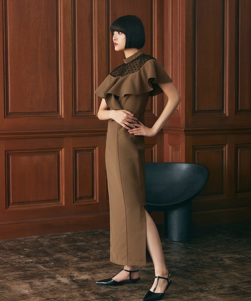 darial(ダリアル)の「【darial】誰からも好かれるきれいめ可愛い / dot flare high neck dress ドット フレア ハイネック ドレス お呼ばれ 結婚式 二次会 成人式 同窓会 セレモニードレス パーティドレス オケージョンドレス(ドレス・レディース・ブラック/モカ・S/M/L)」の9枚目の写真
