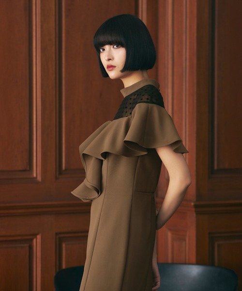darial(ダリアル)の「【darial】誰からも好かれるきれいめ可愛い / dot flare high neck dress ドット フレア ハイネック ドレス お呼ばれ 結婚式 二次会 成人式 同窓会 セレモニードレス パーティドレス オケージョンドレス(ドレス・レディース・ブラック/モカ・S/M/L)」の11枚目の写真