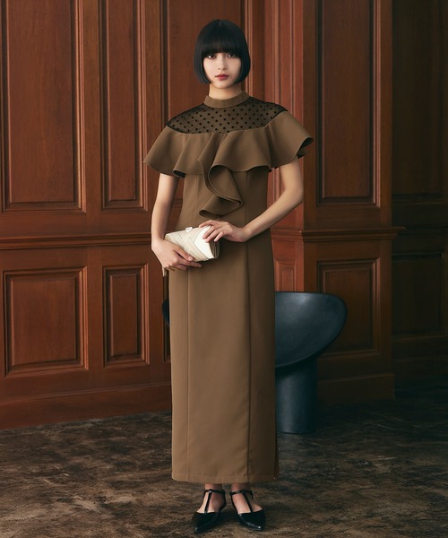 darial(ダリアル)の「【darial】誰からも好かれるきれいめ可愛い / dot flare high neck dress ドット フレア ハイネック ドレス お呼ばれ 結婚式 二次会 成人式 同窓会 セレモニードレス パーティドレス オケージョンドレス(ドレス・レディース・ブラック/モカ・S/M/L)」の12枚目の写真