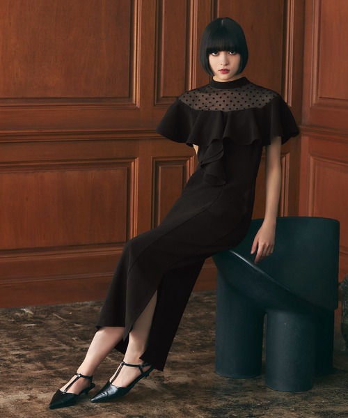 darial(ダリアル)の「【darial】誰からも好かれるきれいめ可愛い / dot flare high neck dress ドット フレア ハイネック ドレス お呼ばれ 結婚式 二次会 成人式 同窓会 セレモニードレス パーティドレス オケージョンドレス(ドレス・レディース・ブラック/モカ・S/M/L)」の14枚目の写真