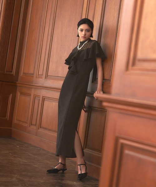 darial(ダリアル)の「【darial】誰からも好かれるきれいめ可愛い / dot flare high neck dress ドット フレア ハイネック ドレス お呼ばれ 結婚式 二次会 成人式 同窓会 セレモニードレス パーティドレス オケージョンドレス(ドレス・レディース・ブラック/モカ・S/M/L)」の16枚目の写真