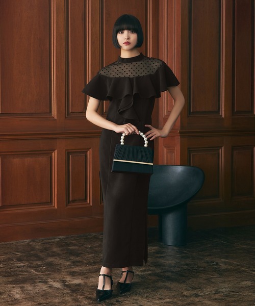 darial(ダリアル)の「【darial】誰からも好かれるきれいめ可愛い / dot flare high neck dress ドット フレア ハイネック ドレス お呼ばれ 結婚式 二次会 成人式 同窓会 セレモニードレス パーティドレス オケージョンドレス(ドレス・レディース・ブラック/モカ・S/M/L)」の17枚目の写真