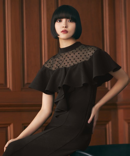 darial(ダリアル)の「【darial】誰からも好かれるきれいめ可愛い / dot flare high neck dress ドット フレア ハイネック ドレス お呼ばれ 結婚式 二次会 成人式 同窓会 セレモニードレス パーティドレス オケージョンドレス(ドレス・レディース・ブラック/モカ・S/M/L)」の20枚目の写真
