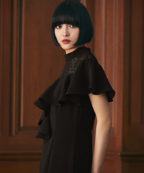 darial(ダリアル)の「【darial】誰からも好かれるきれいめ可愛い / dot flare high neck dress ドット フレア ハイネック ドレス お呼ばれ 結婚式 二次会 成人式 同窓会 セレモニードレス パーティドレス オケージョンドレス(ドレス・レディース・ブラック/モカ・S/M/L)」の22枚目の写真