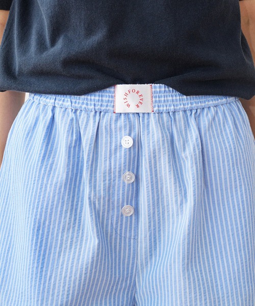 WISH FOR EVER（ウィッシュフォーエバー）の「ASSORT SEERSUCKER TRUNKS / アソートシアサッカートランクス（その他パンツ・メンズ・ネイビー系/ブラウン系/ストライプ・SMALL/MEDIUM）」の9枚目の写真
