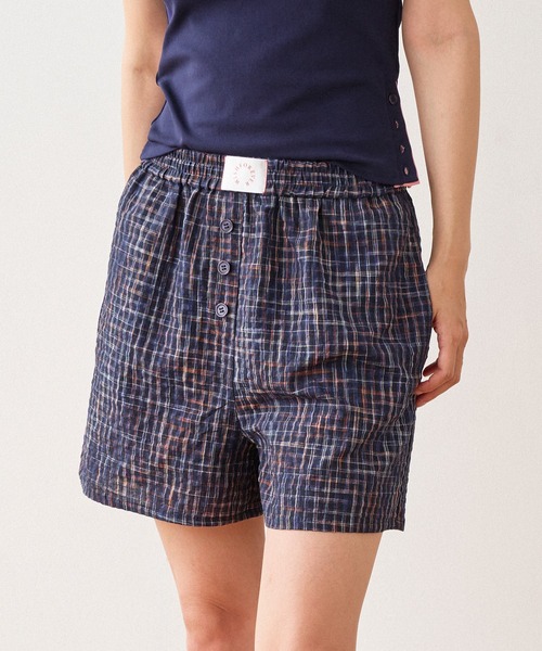 WISH FOR EVER（ウィッシュフォーエバー）の「ASSORT SEERSUCKER TRUNKS / アソートシアサッカートランクス（その他パンツ・メンズ・ネイビー系/ブラウン系/ストライプ・SMALL/MEDIUM）」の10枚目の写真