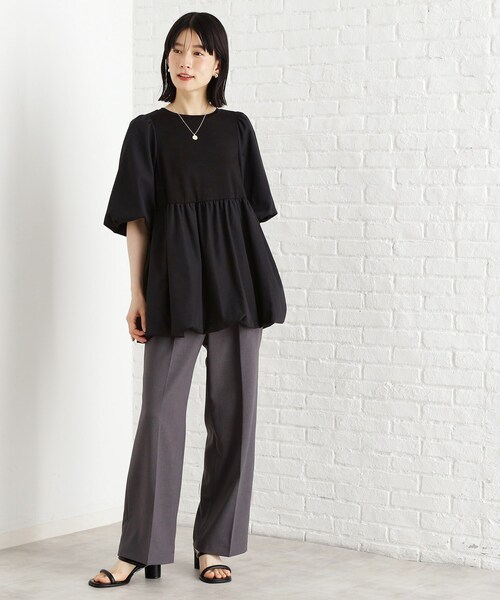 THE SHOP TK (ザ ショップ ティーケー )の「バルーンスリーブペプラムチュニック【洗える】(Tシャツ/カットソー・レディース・ブラック/ブラウン系/オフホワイト・12/13)」の10枚目の写真