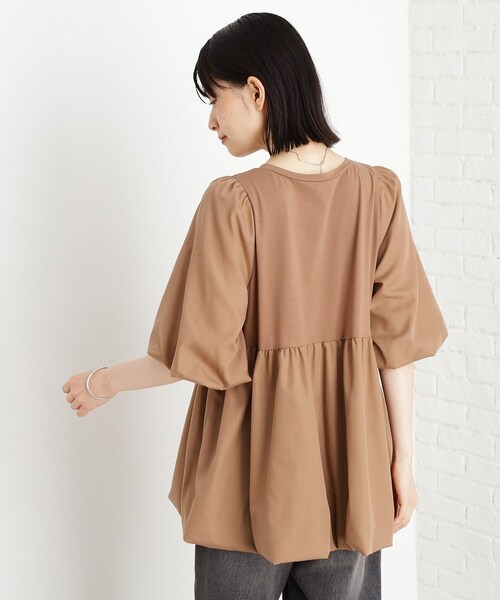 THE SHOP TK (ザ ショップ ティーケー )の「バルーンスリーブペプラムチュニック【洗える】(Tシャツ/カットソー・レディース・ブラック/ブラウン系/オフホワイト・12/13)」の12枚目の写真
