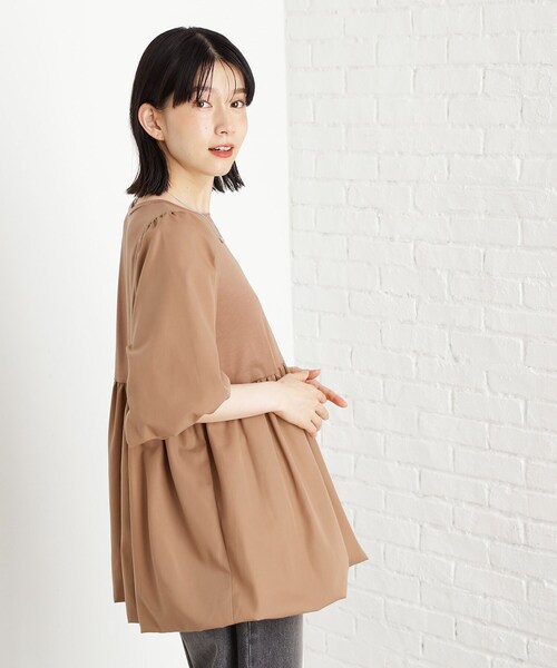 THE SHOP TK (ザ ショップ ティーケー )の「バルーンスリーブペプラムチュニック【洗える】(Tシャツ/カットソー・レディース・ブラック/ブラウン系/オフホワイト・12/13)」の13枚目の写真