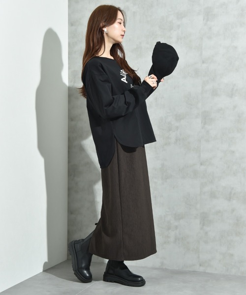 INTERPLANET（インタープラネット）の「ウェーブジャガードナロースカート（スカート・レディース・ブラック/ダークブラウン/ボルドー・FREE）」の22枚目の写真