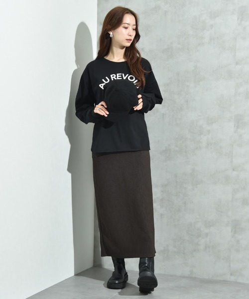 INTERPLANET（インタープラネット）の「ウェーブジャガードナロースカート（スカート・レディース・ブラック/ダークブラウン/ボルドー・FREE）」の21枚目の写真