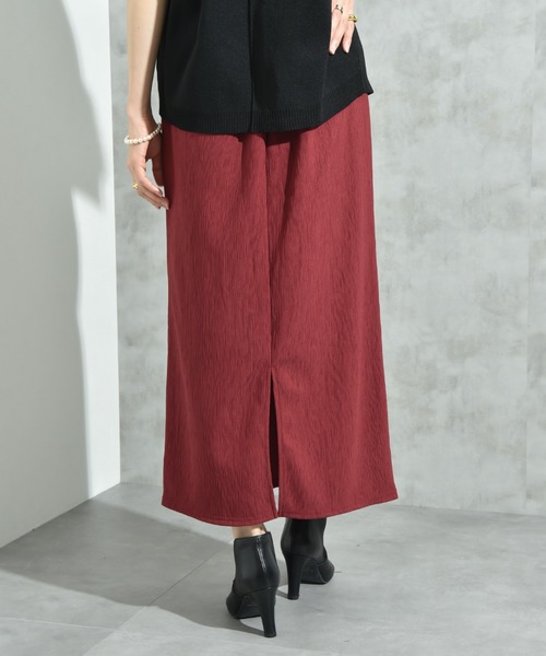 INTERPLANET（インタープラネット）の「ウェーブジャガードナロースカート（スカート・レディース・ブラック/ダークブラウン/ボルドー・FREE）」の7枚目の写真