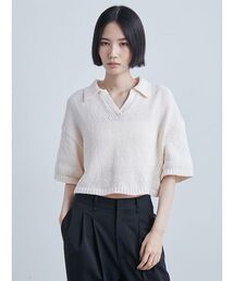 MIESROHE | モールヤーンオープンカラーNT(ニット/セーター)